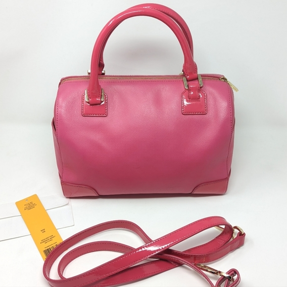 🎉Sale!🦄Rare!Tory Burch Pink Bag Bougainville Pink Robinson Middy Satchel Strap - Picture 2 of 16